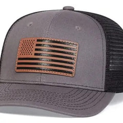 Grey SnapBack Trucker Flag Hat