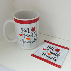 Fall Family Friends Mug and Coaster Set