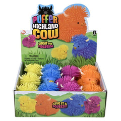 4" Highland Cow Puffer-Assorted Colors -LLB Toys