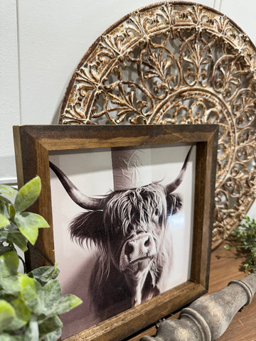 Highland cow, bathroom decor, funny sign