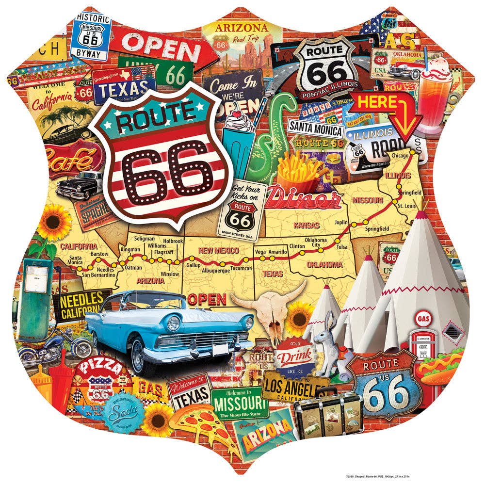 AA010_Route 66 1000 Piece Shaped Jigsaw Puzzle – Parkhurst Pumpkin