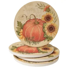 Pumpkin and Sunflower Coaster