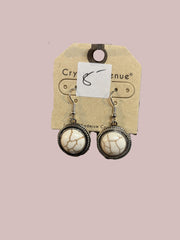 Vintage-Inspired White Stone Drop Earrings