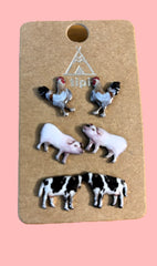 Farm Animals 3 set earrings