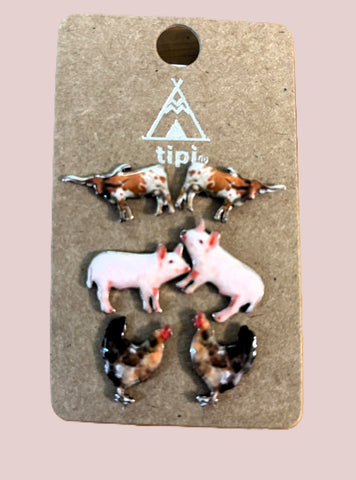 Farm Animals 3 set earrings