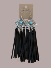 Winifred Black Tassel Earrings