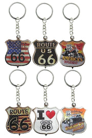 Route 66 Engraved Metal Souvenir Key Chain